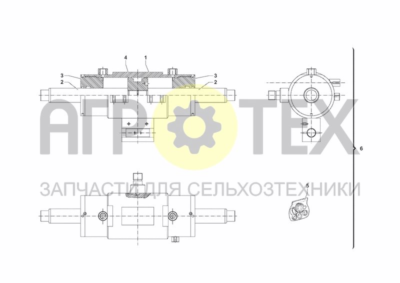 Чертеж FRONT STEERING CYLINDER