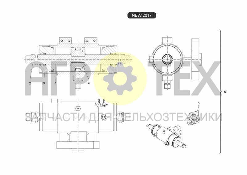 Чертеж FRONT STEERING CYLINDER