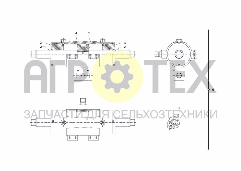 Чертеж REAR STEERING CYLINDER