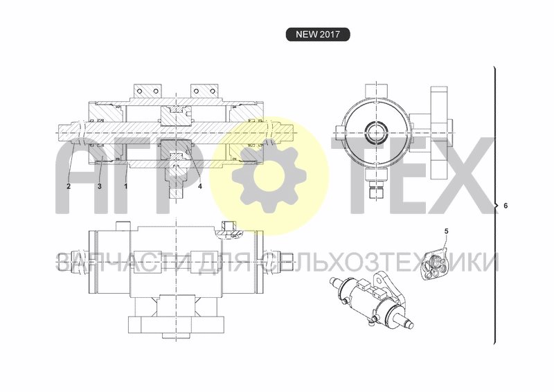 Чертеж REAR STEERING CYLINDER