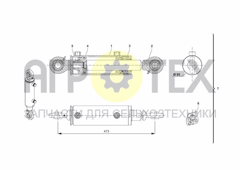 Чертеж FRONT SUSPENSION CYLINDER