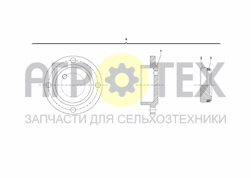 Чертеж EXTENSION LOCKING CYLINDER