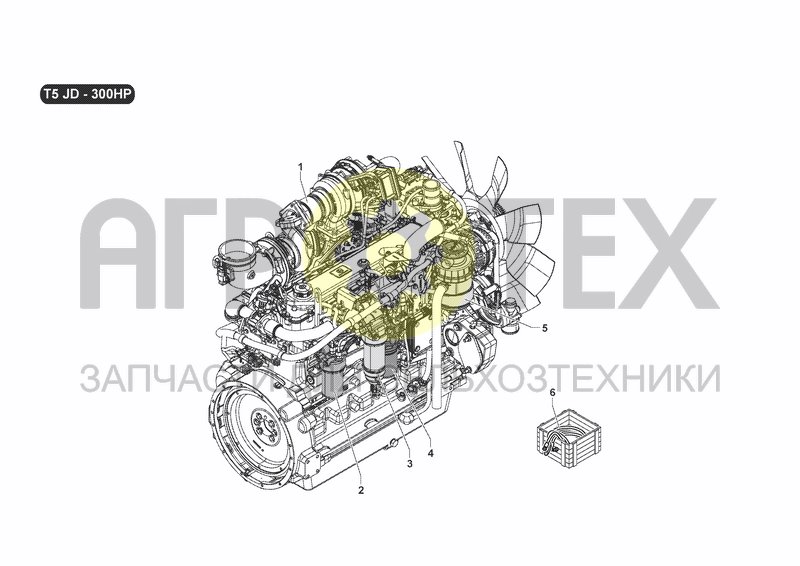 Чертеж ENGINE-SPARE PARTS MAINTENANCE T5 JD (300HP)