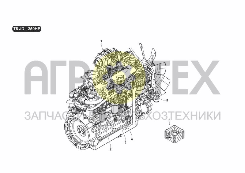 Чертеж ENGINE-SPARE PARTS MAINTENANCE T5 JD (250HP)