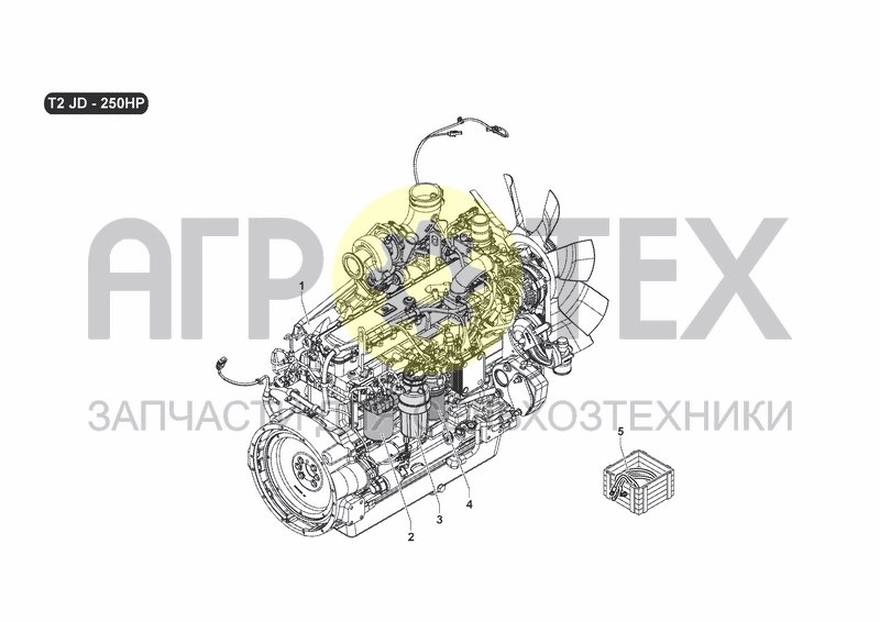 Чертеж ENGINE-SPARE PARTS MAINTENANCE T2 JD (250HP)