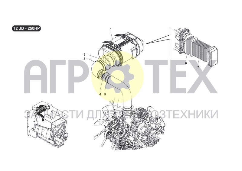 Чертеж SUCTION SYSTEM T2 JD (250HP)