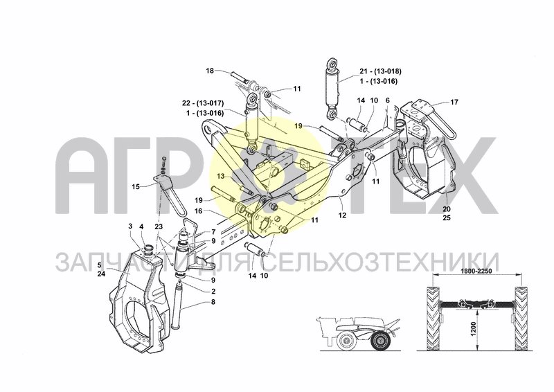 Чертеж REAR AXLE H1200