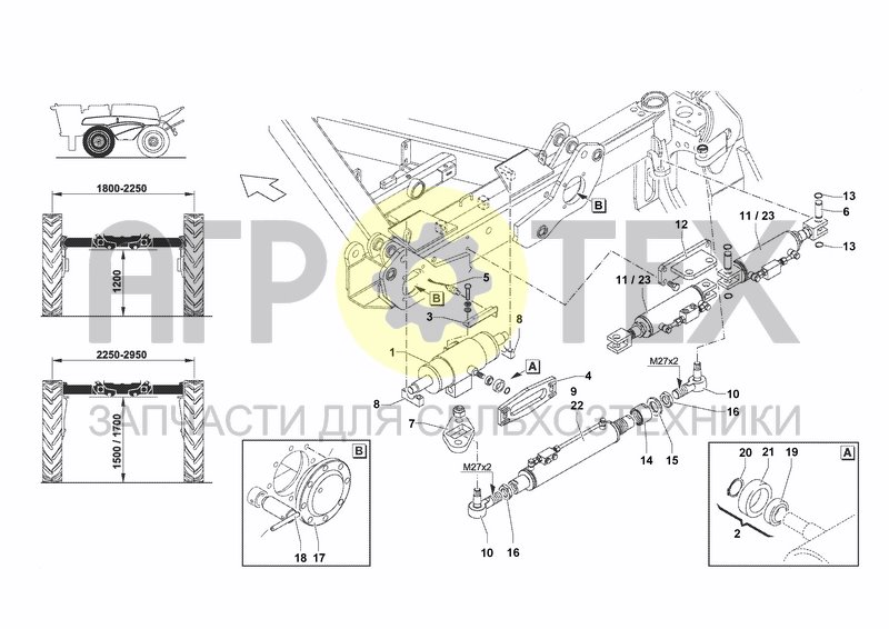 Чертеж REAR STEERING-AUTOMATIC EXTENSION