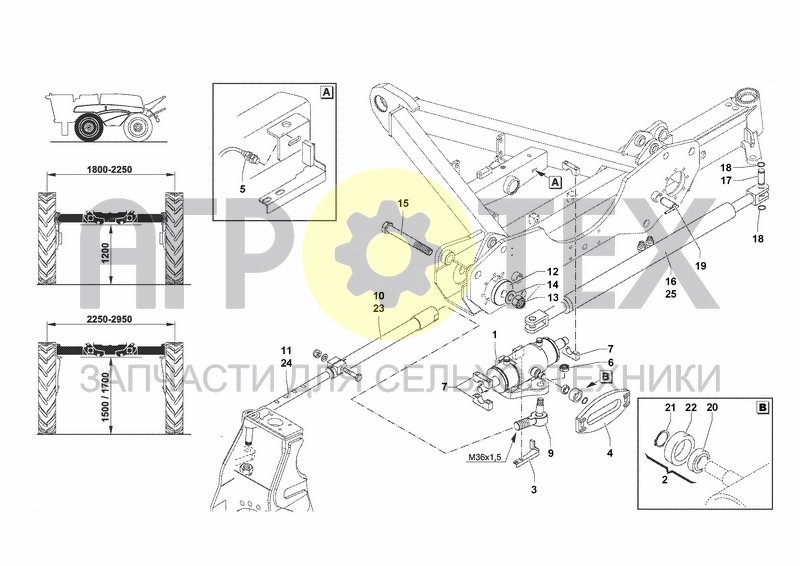 Чертеж REAR STEERING-MECHANICAL EXTENSION