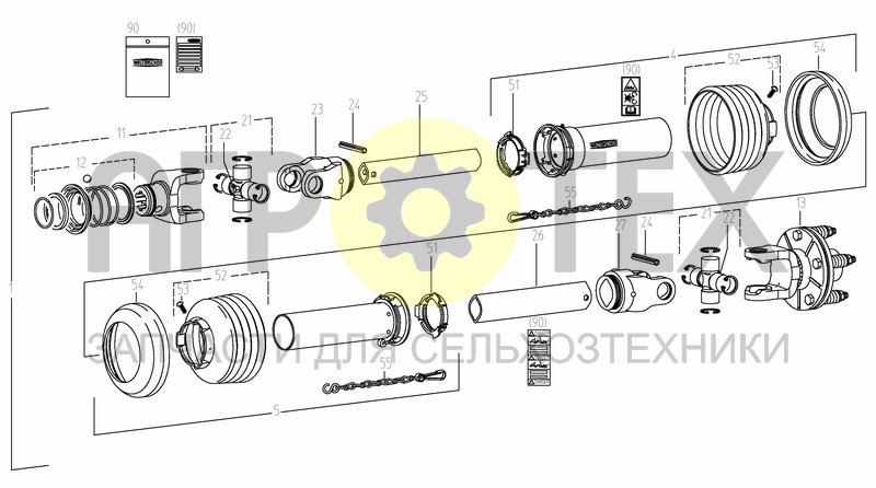 Чертеж UNIV. JOINT SHAFT