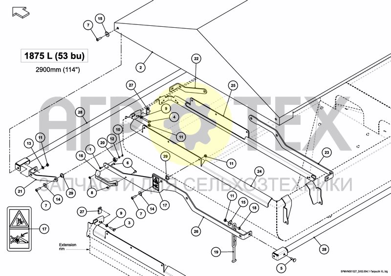 TARPAULIN 1875 L / 53 BU (№6 на схеме)