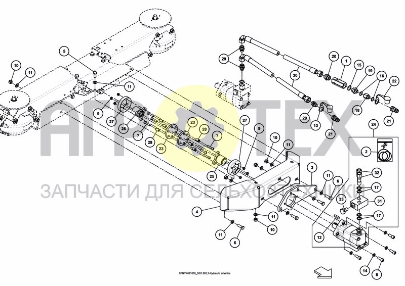 HYDRAULIC MOTOR 0.1L (№23 на схеме)