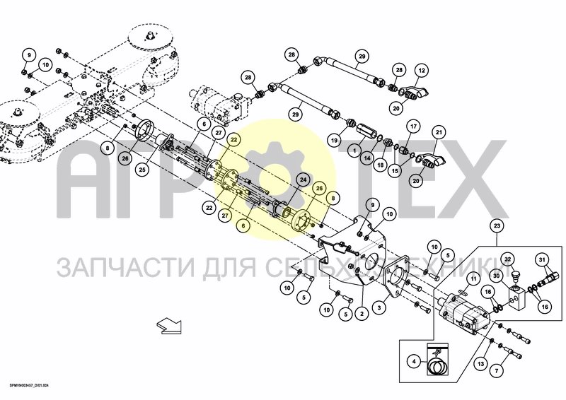 HYDRAULIC MOTOR 0.1L (№22 на схеме)