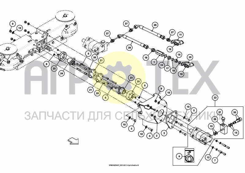 Чертеж HYDRAULIC MOTOR 0.1L