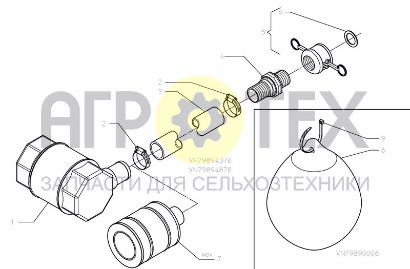 Чертеж BUOY / SUCTION HOSE