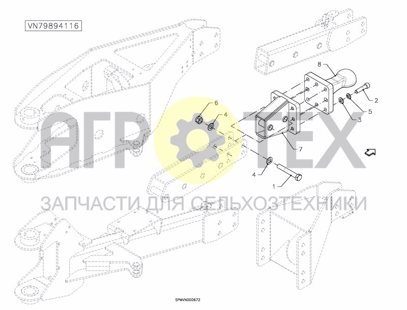 Чертеж DRAWBAR EYE ?80