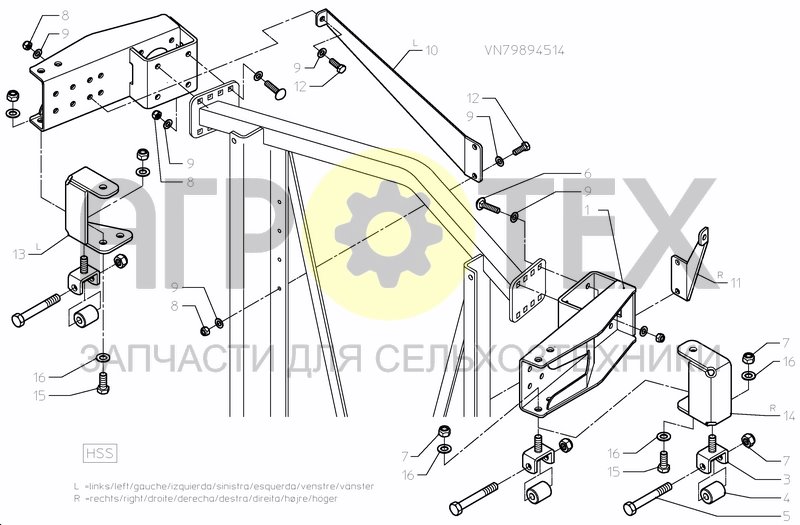 Чертеж BOOMBLOCKING SET MECHANICAL 15---24 M