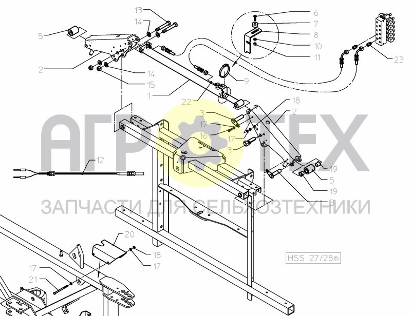 Чертеж BOOMBLOCKING SET ELECTRIC/ HYDRAULIC 27---30M