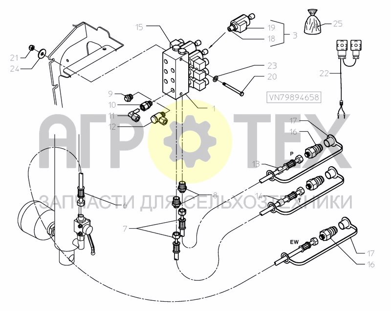 Чертеж HYDRAULIC VALVE BLOCK