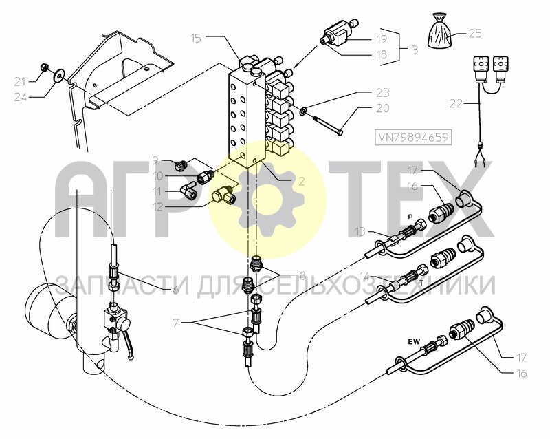 Чертеж HYDRAULIC VALVE BLOCK