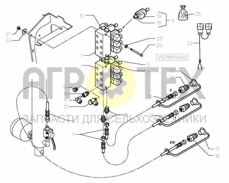 Чертеж HYDRAULIC VALVE BLOCK