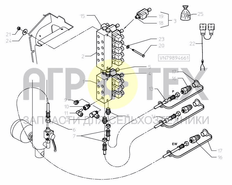 Чертеж HYDRAULIC VALVE BLOCK