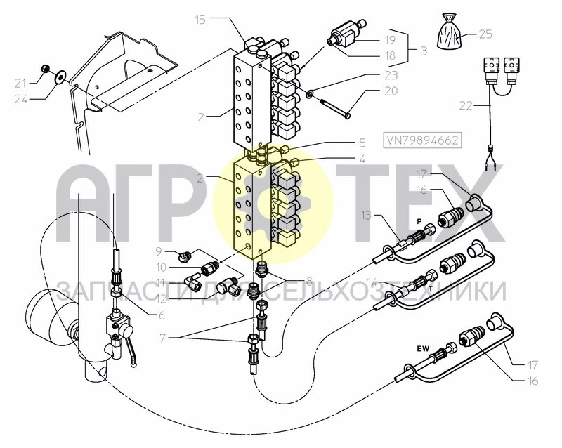 Чертеж HYDRAULIC VALVE BLOCK