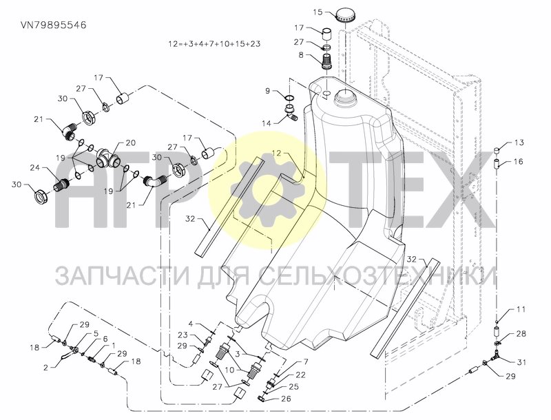 Чертеж CLEAN WATER TANK 300L