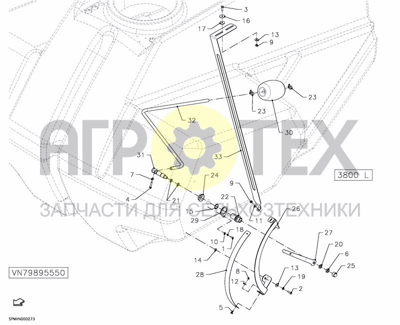 Чертеж MAIN TANK, LEVEL INDICATOR 3800 L