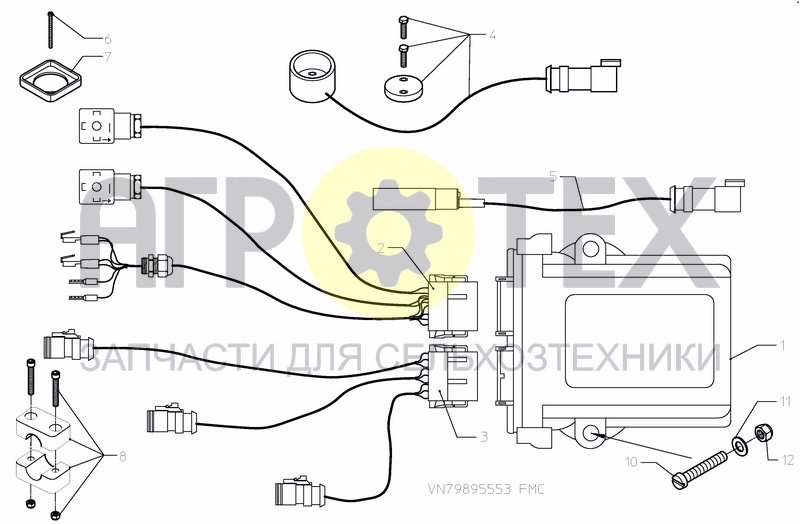 Чертеж DRAWBAR, TOP LINKAGE AUTO STEERING FMC