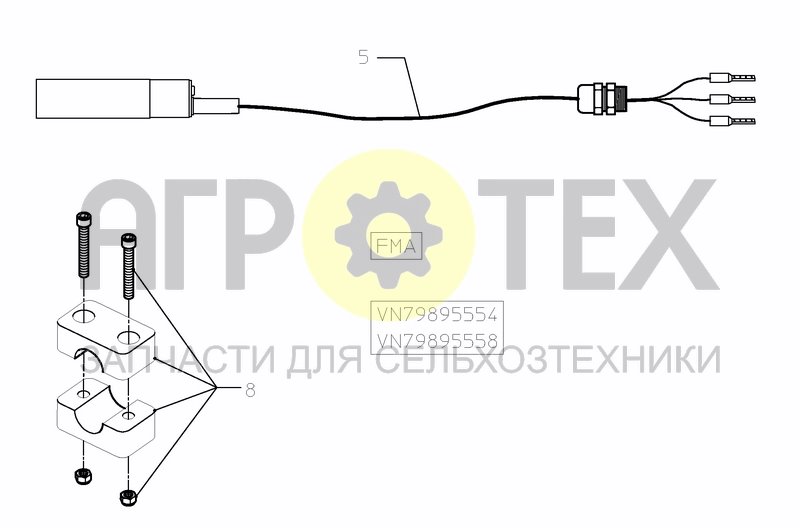 Чертеж DRAWBAR, TOP LINKAGE AUTO STEERING FMA