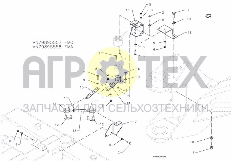 Чертеж DRAWBAR, LOW LINKAGE AUTO STEERING SYSTEM