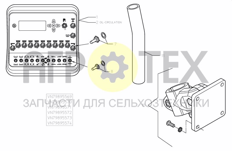 Чертеж CONTROL SYSTEM FMC 5/7/9 OIL CIRCUIT