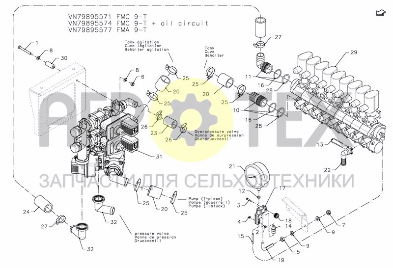 Чертеж CONTROL SYSTEM FMC9 OIL CIRCUIT