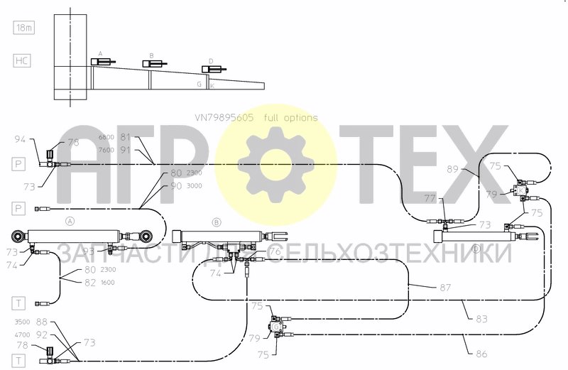 Чертеж SPRAYBOOM HC HYDRAULICS + SEQUENCE VALVE