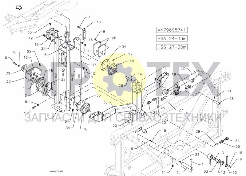 LIFTFRAME+MIDDLESECTION HSS 27---30M (№14 на схеме)