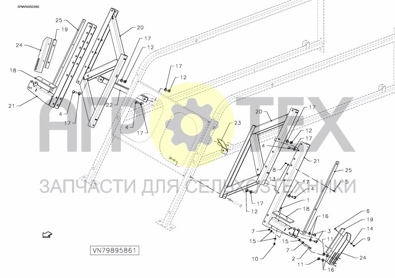 Чертеж BOOM SUPPORT HSS 27---30M