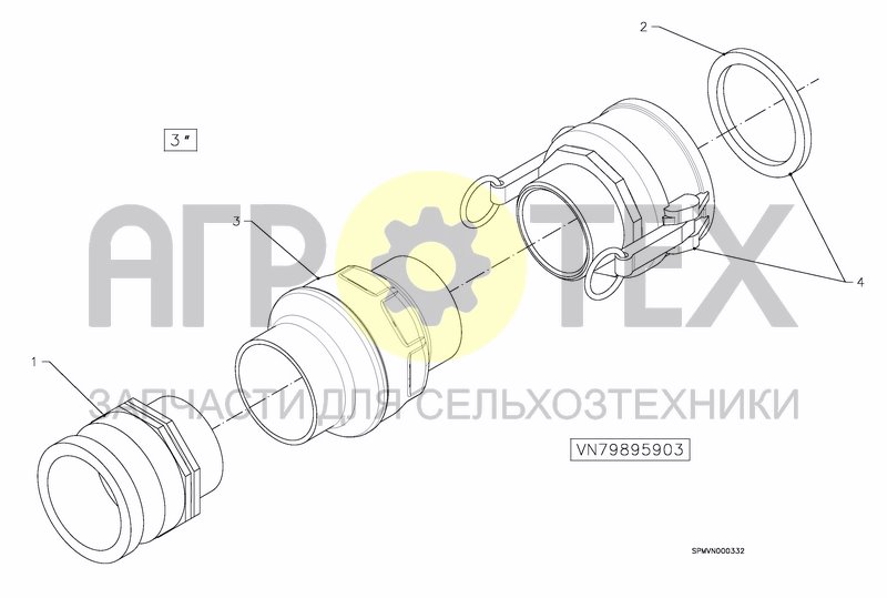 Чертеж NON RETURN VALVE SET 3"