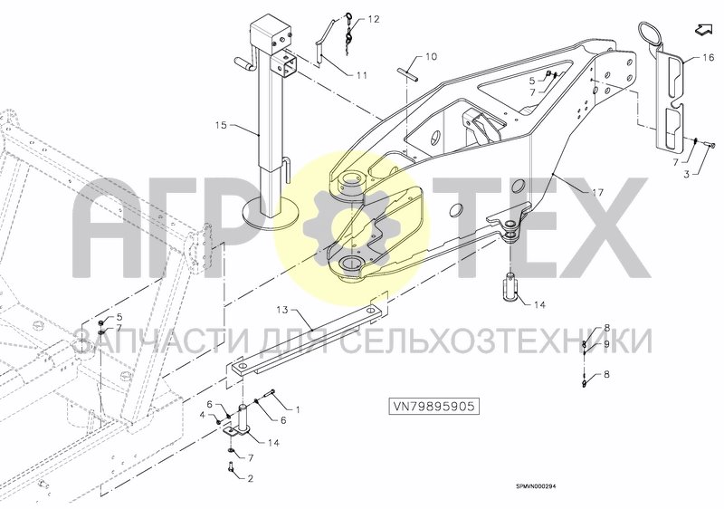 Чертеж DRAWBAR, TOP LINKAGE FIXED