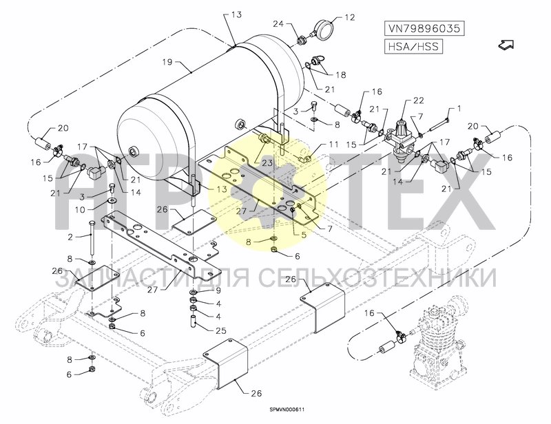 Чертеж AIR TANK HSA/HSS