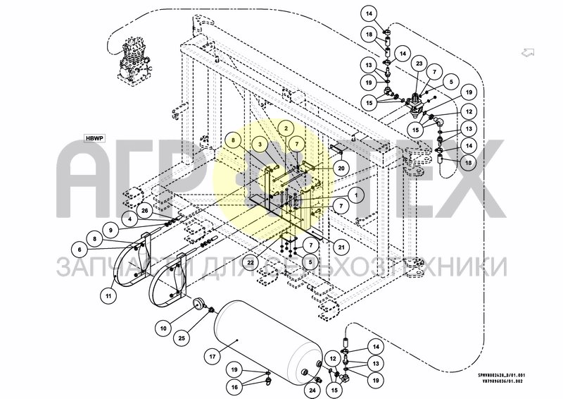 Чертеж AIR TANK HBWP