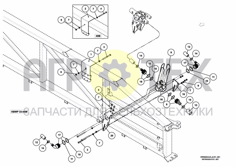 Чертеж WATER & PARTS HBWP 33---45M [3PF]