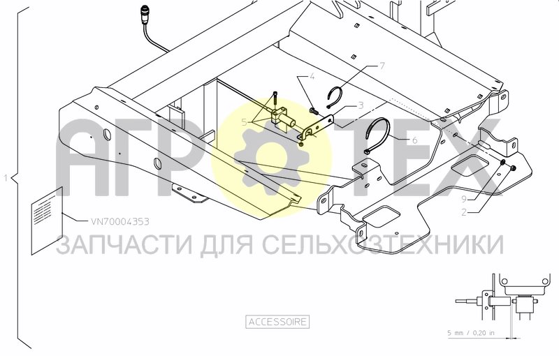 Чертеж SPREADING DISC RPM SENSOR SET