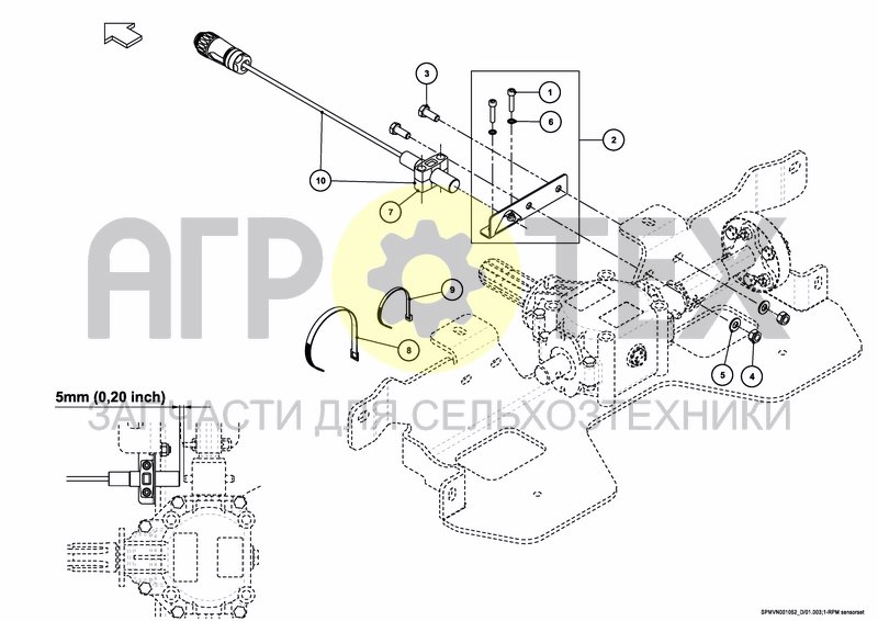 Чертеж SPREADING DISC RPM SENSOR SET