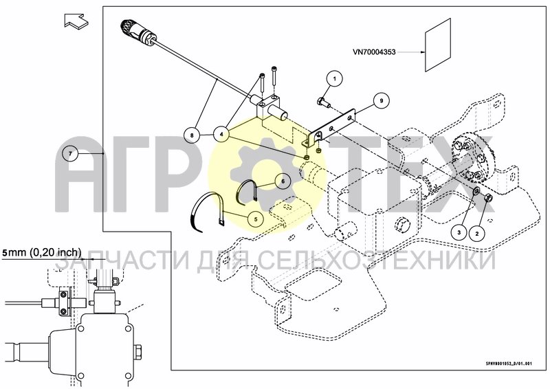 Чертеж SPREADING DISC RPM SENSOR SET