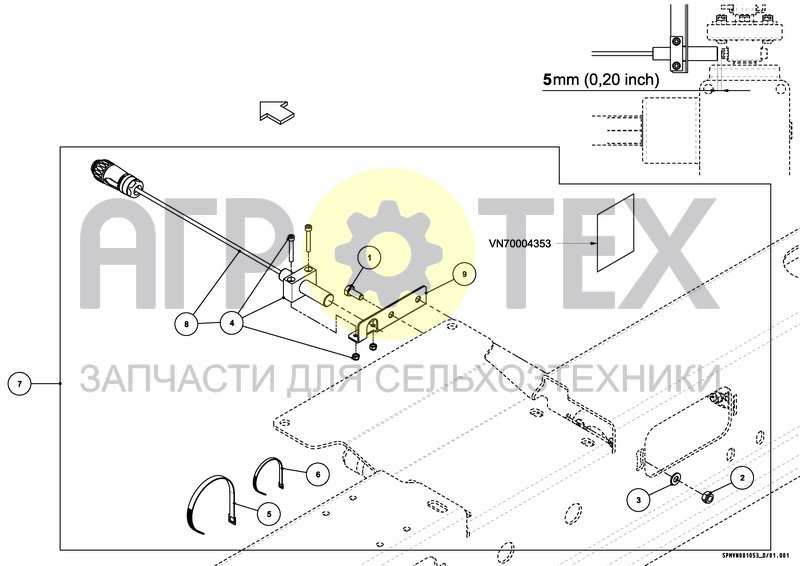 Чертеж SPREADING DISC RPM SENSOR SET