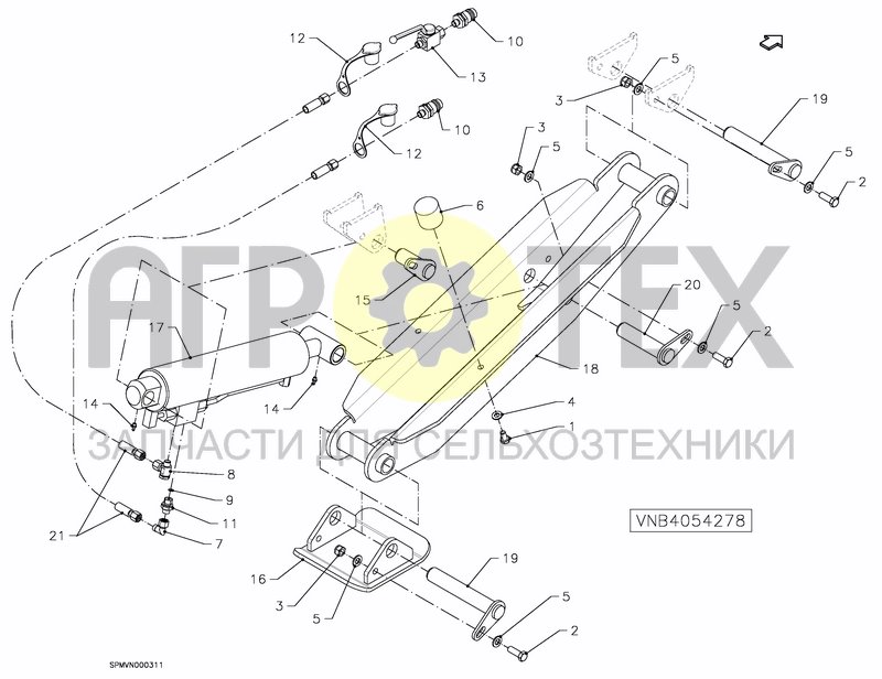 Чертеж DRAWBAR, TOP LINKAGE FIXED