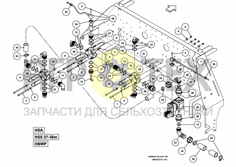 Чертеж WATER & PARTS HBWP 33---45M [3PF]