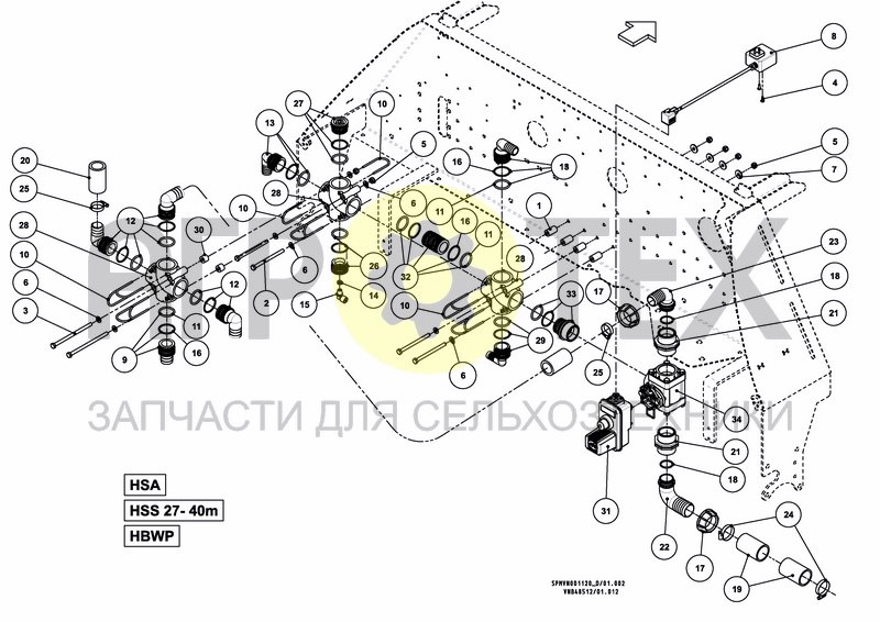 Чертеж WATER & PARTS HBWP 33---45M [3PF]