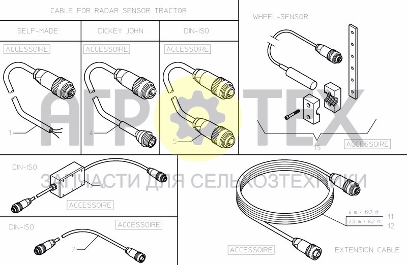 Чертеж SENSORS AND CABLES